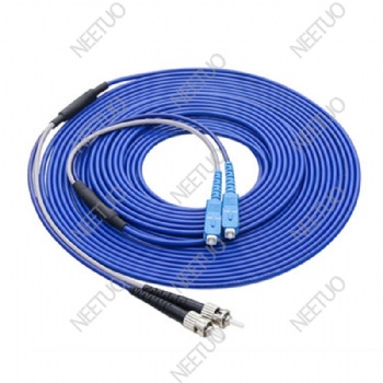 Spiral steel tube armored patch cord 2F SC-ST
