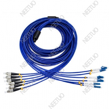 Spiral steel tube armored patch cord 6F FC-LC