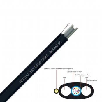 Toneable Flat Drop Cable with 1-12F Bend Insentive Optical Fiber G657A1