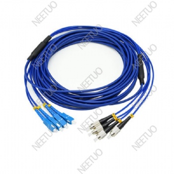 Spiral steel tube armored patch cord 4F SC-FC